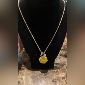 Betsey Johnson Necklace 24”inches crystal and gold NWT